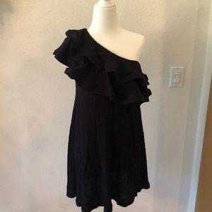 ASOS black one shoulder tunic top